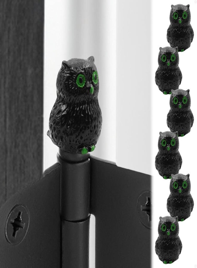 Wallertree Black Owls Hinge Heads Decorative Topper Set of 6 - Whimsical Animals Hinge Head Toppers - Magnetic Door Hinge Caps for Home Decoration - Image 1